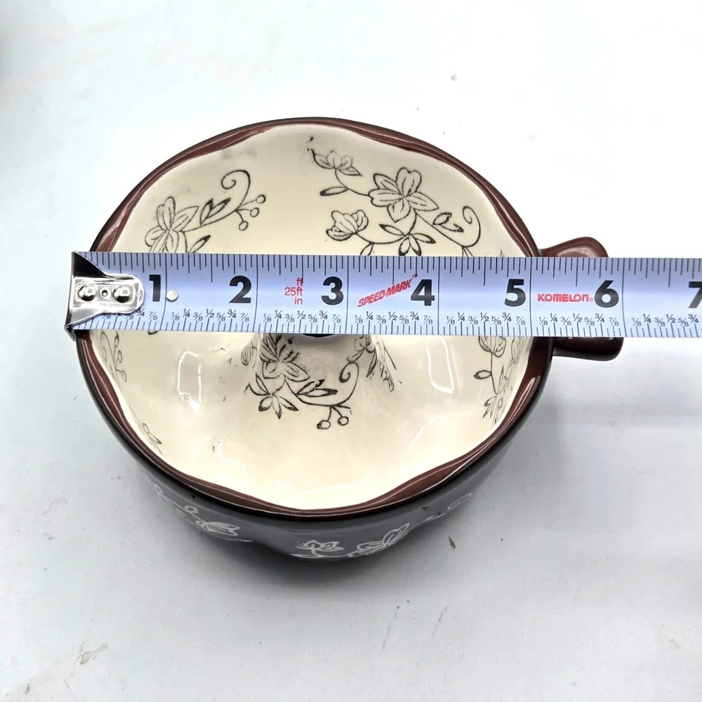 Set 4, Temp-Tations by‎ Tara Floral Lace Black Ceramic Mini Fluted Cake Pans